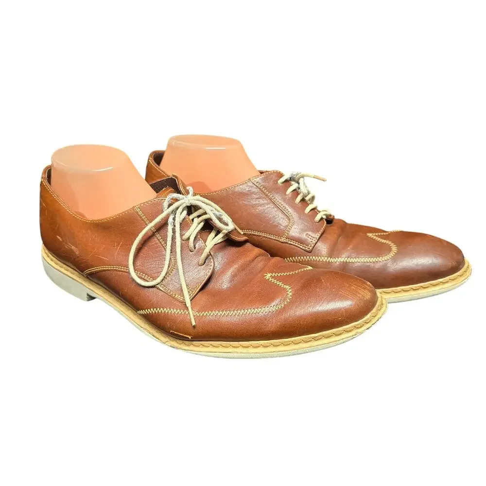 Cole Haan Brown Leather Wing Tip Brogue Oxford Dress Shoes